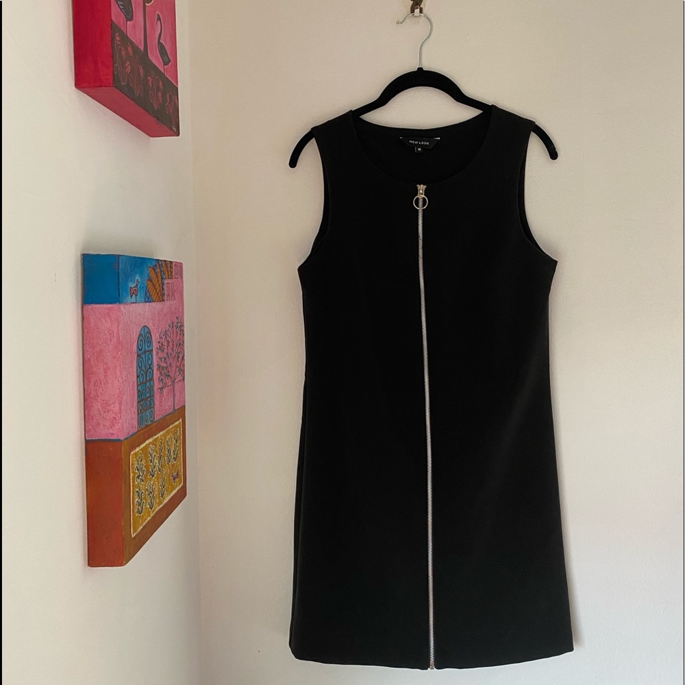 New Look zip up black dress